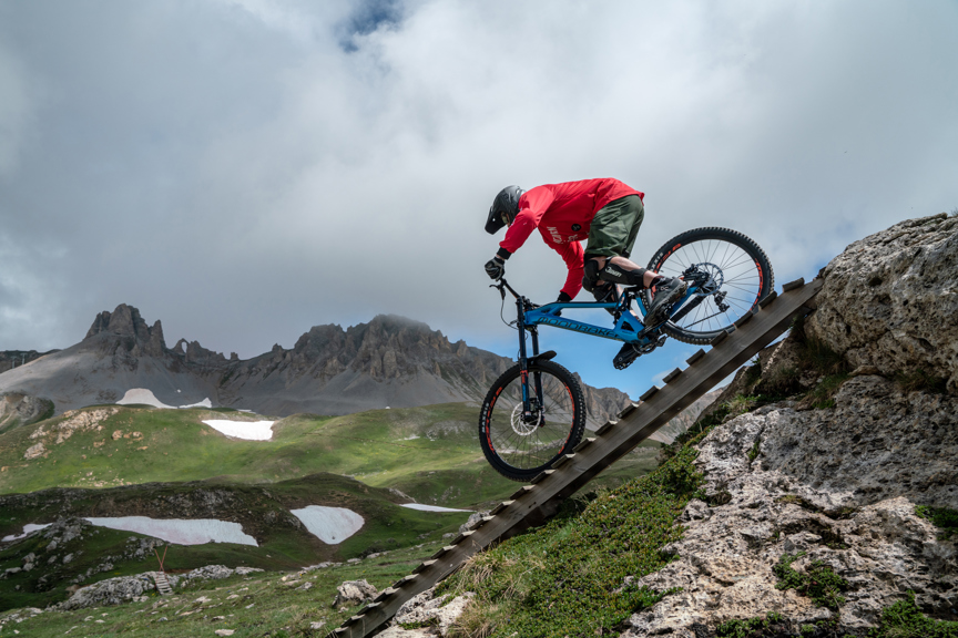 Mountain biking in the French Alps.